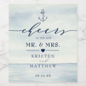 応援の結婚海航海のいかり ワインラベル (シングルラベル)