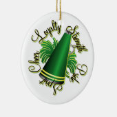 応援の緑および黄色の倍増味方されたオーナメント セラミックオーナメント (右)