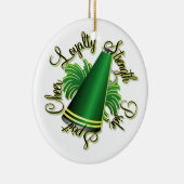 応援の緑および黄色の質の写真のオーナメント セラミックオーナメント (右)