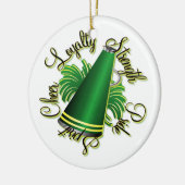 応援の緑および黄色の質の写真のオーナメント セラミックオーナメント (左)