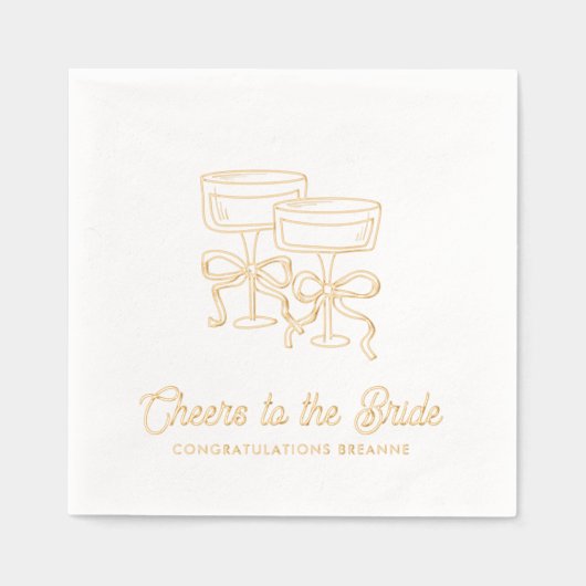 応援の花嫁コケットボウゴールドフォイルナプキンス 箔ナプキン (正面)