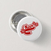 応援の赤い花ピンかボタン 缶バッジ (正面&裏面)