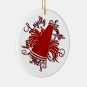 応援の赤と白のカスタマイズ可能なオーナメント セラミックオーナメント (右)
