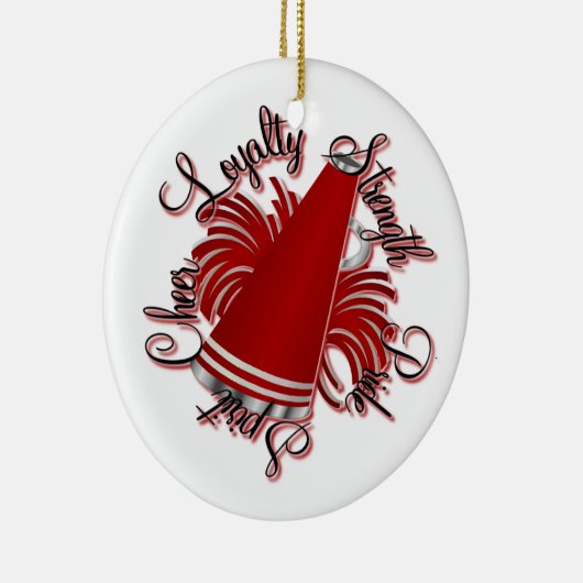 応援の赤と白のカスタマイズ可能なオーナメント セラミックオーナメント (右)