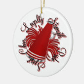 応援の赤と白のカスタマイズ可能なオーナメント セラミックオーナメント (左)