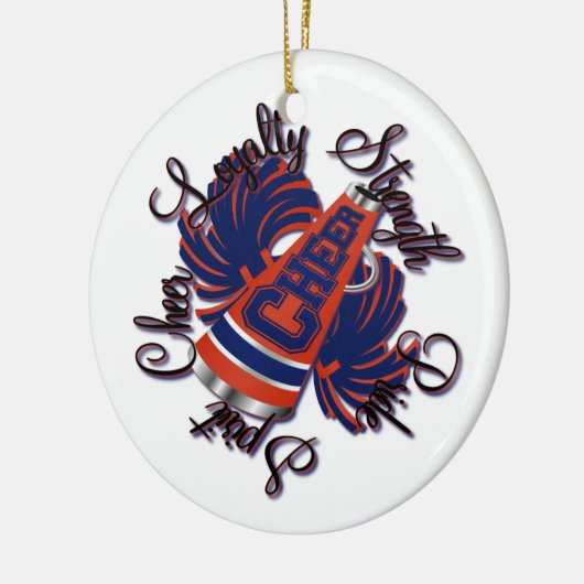 応援の青およびオレンジカスタマイズ可能なオーナメント セラミックオーナメント (左)
