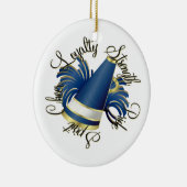 応援の青および金ゴールドの質の写真のオーナメント セラミックオーナメント (右)