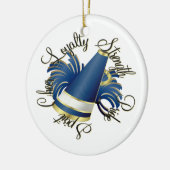 応援の青および金ゴールドの質の写真のオーナメント セラミックオーナメント (左)