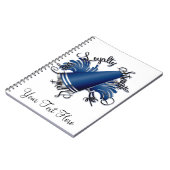 応援の青く、銀製の質 ノートブック (左側)