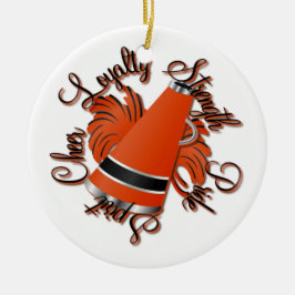 応援の黒いおよびオレンジ質の写真のオーナメント セラミックオーナメント