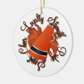 応援の黒いおよびオレンジ質の写真のオーナメント セラミックオーナメント (左)