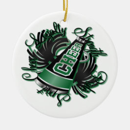 応援の黒いおよび緑の質の写真のオーナメント セラミックオーナメント