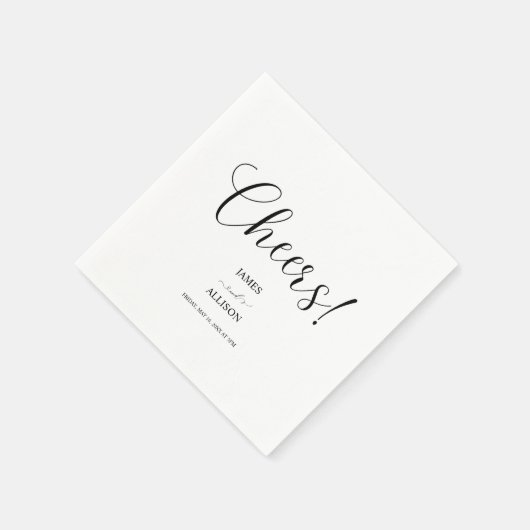 応援はエレガントミニマルシンプルス結婚の スタンダードカクテルナプキン (角)