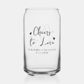 応援はシックモダンなミニマルハートの結婚愛 ガラス缶 (正面)