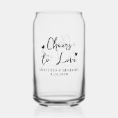 応援はシックモダンなミニマルハートの結婚愛 ガラス缶 (裏面)