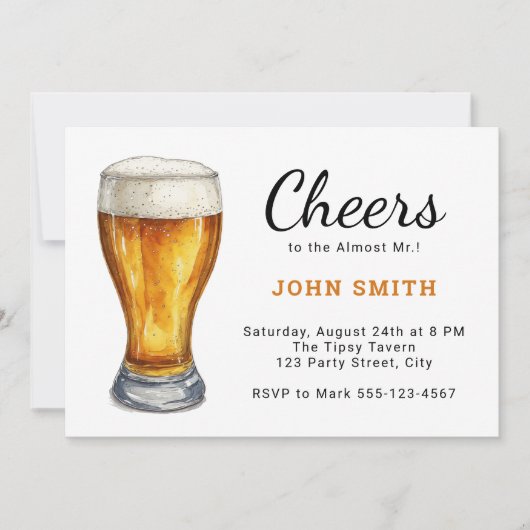 応援はミスターに近い! | おもしろいバチュラーパーティ 招待状 (正面)