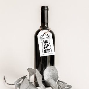 応援はミスター・アンド・ミセスの結婚ワイン酒好き ギフトタグ