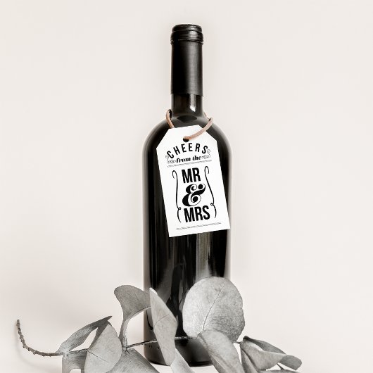 応援はミスター・アンド・ミセスの結婚ワイン酒好き ギフトタグ