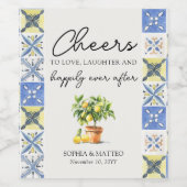 応援はレモングローブの後ずっと幸せ結婚に ワインラベル (シングルラベル)