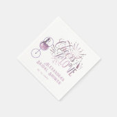 応援はワインの試飲を愛するエレガントブライダルシャワー スタンダードカクテルナプキン (角)