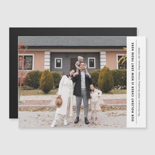 応援は今ここから休暇引越し発表 マグネット招待状 (正面/裏面)