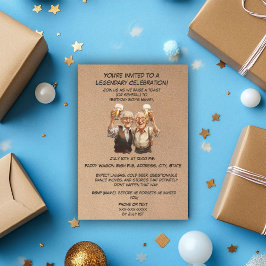 応援は年々！オールドおもしろいマン誕生日 招待状