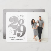 応援は2019年新年の写真の休日 シーズンカード (正面/裏面)