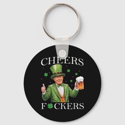応援はSt patricks dayビおもしろいール飲料 キーホルダー (正面)