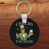 応援はSt patricks dayビおもしろいール飲料 キーホルダー (正面)