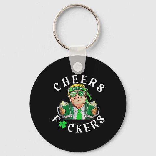 応援はSt patricks dayビおもしろいール飲料 キーホルダー (正面)