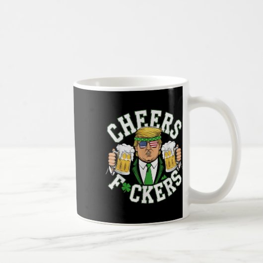 応援はSt patricks dayビおもしろいール飲料 コーヒーマグカップ (右)