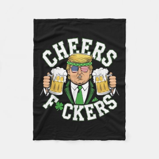 応援はSt patricks dayビおもしろいール飲料 フリースブランケット (正面)