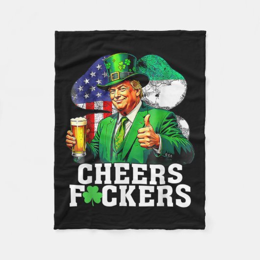 応援はSt patricks dayビおもしろいール飲料 フリースブランケット (正面)