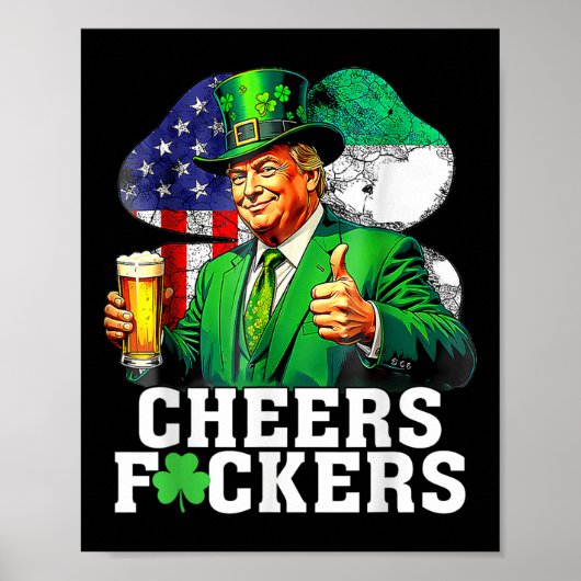 応援はSt patricks dayビおもしろいール飲料 ポスター (正面)