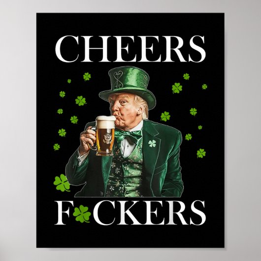 応援はSt patricks dayビおもしろいール飲料 ポスター (正面)