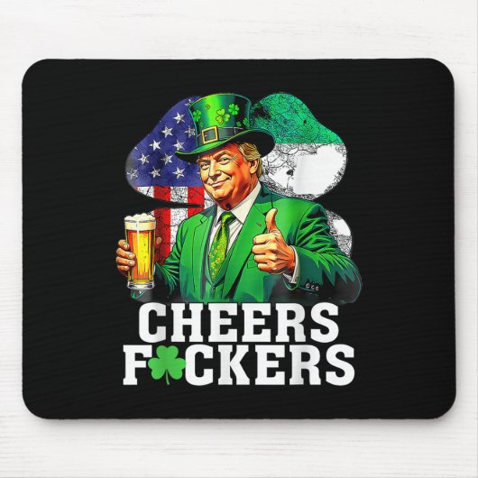 応援はSt patricks dayビおもしろいール飲料 マウスパッド (正面)