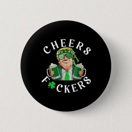 応援はSt patricks dayビおもしろいール飲料 缶バッジ (正面)