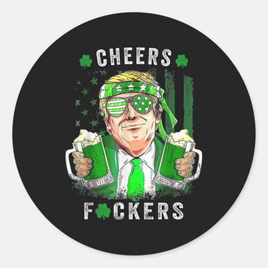 応援はSt patricks dayビールの飲みおもしろい物 ラウンドシール (正面)