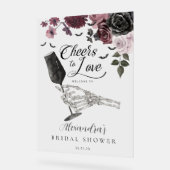 応援へのラブスケルトンハンドフローラゴシックブライダル アクリルサイン (傾斜)