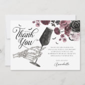 応援へのラブスケルトンハンドフローラゴシックブライダル サンキューカード (正面)
