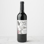 応援へのラブスケルトンハンドフローラゴシックブライダル ワインラベル (正面)