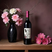 応援へのラブスケルトンハンドフローラゴシックブライダル ワインラベル