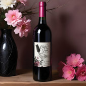 応援へのラブスケルトンハンドフローラゴシックブライダル ワインラベル