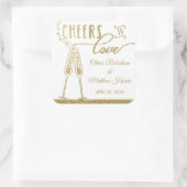 応援への愛ステッカー、フェイク金ゴールド スクエアシール (バッグ)