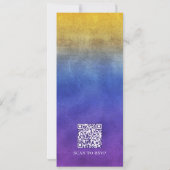 応援へグラッドトレンディーモダンフォトパープル金ゴールド 招待状 (裏面)