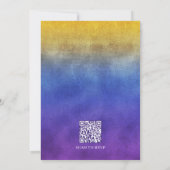 応援へグラッドトレンディーモダンフォトパープル金ゴールド 招待状 (裏面)