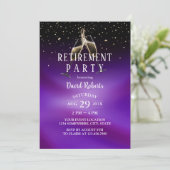 応援へリタイアシャンパントーストパープルモダンパープル 招待状 (スタンド正面)