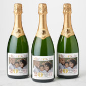 応援へ2023年新年の休日フォトワインラベル スパークリングワインラベル (ボトル)