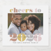 応援へ2023年新年の休日フォトワインラベル スパークリングワインラベル (シングルラベル)