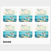 応援へ2025ストライプ柑橘類ハッピーニューイヤー写真 スクエアシール (シート)